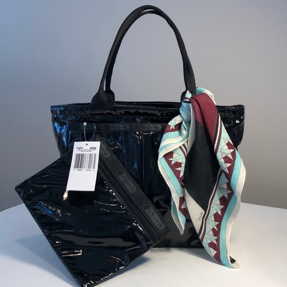 Lesportsac Handbags - NWT LeSportsac SMALL Everygirl Tote Black Patent